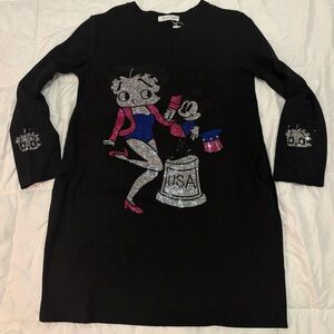 Black Cartoon Character Kids Top